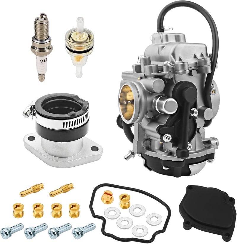 neivilu Carburetor Carb & Intake Manifold Boot For Yamaha Wolverine 350 YFM350 YFM350FX 1996-2005 4KB-14901-22-00 4KB-13586-01-00 - Image 3